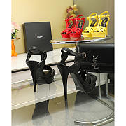 YSL Tribute Platform Sandals Black 10cm - 3