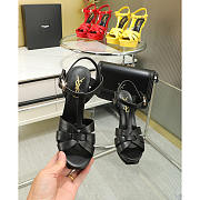 YSL Tribute Platform Sandals Black 10cm - 2