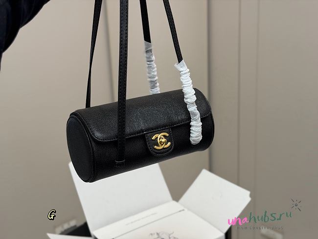 Unahubs Chanel Preppy Coco Bowling Bag Black Caviar 21cm - 1