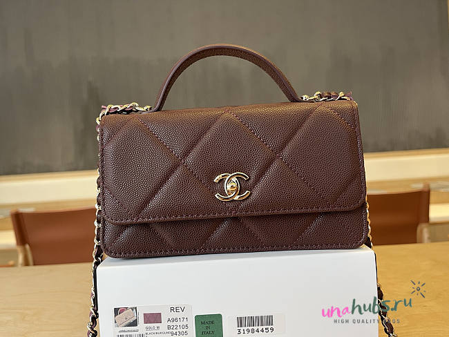 Unahubs Chanel 25c Woc Dark Brown Caviar 19cm - 1