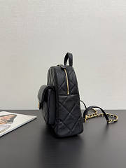 Unahubs Chanel Backpack Black Gold Caviar 22x22.5x8.5cm - 5