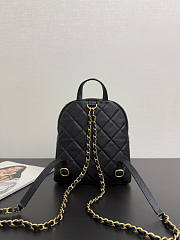 Unahubs Chanel Backpack Black Gold Caviar 22x22.5x8.5cm - 3