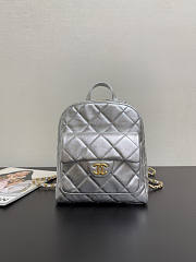 Unahubs Chanel Backpack Silver 22x22.5x8.5cm - 1