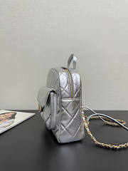 Unahubs Chanel Backpack Silver 22x22.5x8.5cm - 4