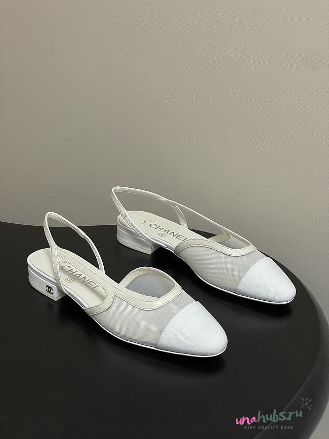 Chanel Slingback Flat White - 1