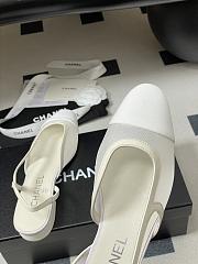 Chanel Slingback Flat White - 4