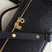 Loro Piana Extra Pocket L19 Ostrich Leather Black Gold 19cm - 2