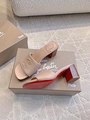 Christian Louboutin So Cl 55 Embossed Leather Pink Mules - 3