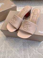 Christian Louboutin So Cl 55 Embossed Leather Pink Mules - 2