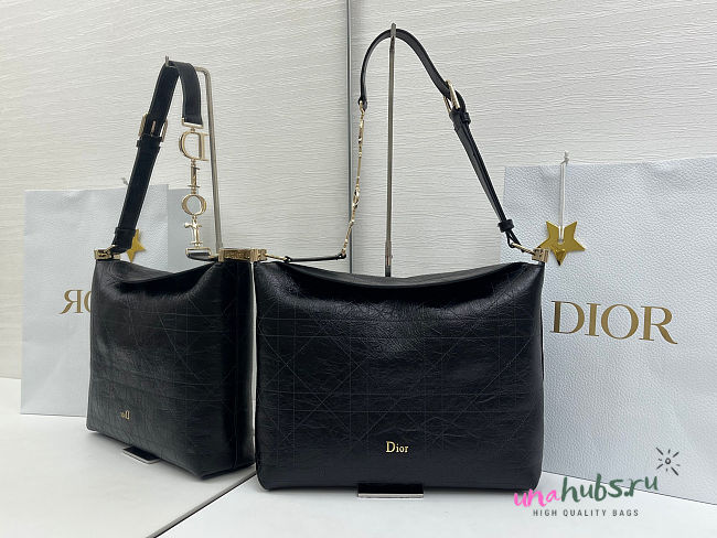 Dior Medium Diorly Bag Black Flat 31.5x25x8cm - 1