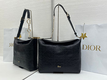 Dior Medium Diorly Bag Black Flat 31.5x25x8cm