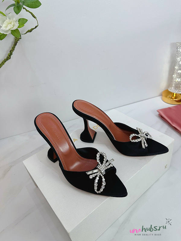 Unahubs Amina Muaddi Sling Heels Black 9.5cm - 1