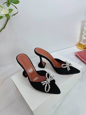 Unahubs Amina Muaddi Sling Heels Black 9.5cm