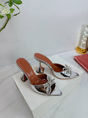 Unahubs Amina Muaddi Sling Heels Silver 9.5cm - 1