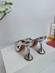 Unahubs Amina Muaddi Sling Heels Silver 9.5cm - 4