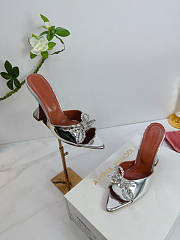 Unahubs Amina Muaddi Sling Heels Silver 9.5cm - 3