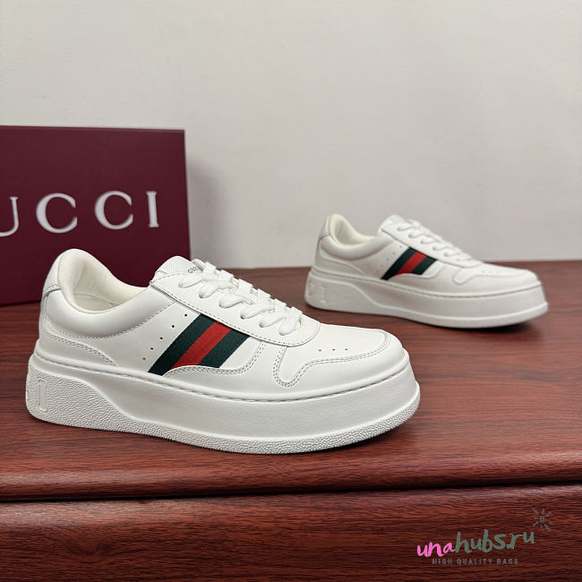 Gucci Chunky Trainers In White Leather Sneaker - 1