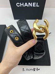 Chanel Black Belt Gold 3cm  - 1