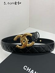 Chanel Black Belt Gold 3cm  - 2