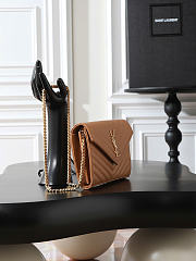 YSL Classic Cassandre Chain Wallet Caramel Grain leather 22.5x14x4c - 3