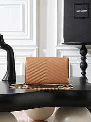 YSL Classic Cassandre Chain Wallet Caramel Grain leather 22.5x14x4c - 2