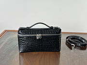 Loro Piana Extra pocket L19 Bag crocodile black -19x7x12cm - 1