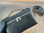 Loro Piana Extra pocket L19 Bag crocodile black -19x7x12cm - 2