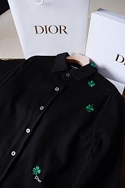 Dior Overshirt with Clover Embroidery Black - 2