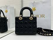 Dior Small Lady Bag with Strap Black 20x18x8cm - 3