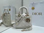 Dior Small Lady Bag with Strap white 20x18x8cm - 1