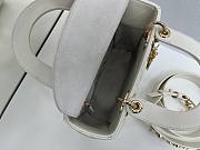 Dior Small Lady Bag with Strap white 20x18x8cm - 4