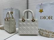 Dior Small Lady Bag with Strap white 20x18x8cm - 5