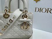 Dior Small Lady Bag with Strap white 20x18x8cm - 3