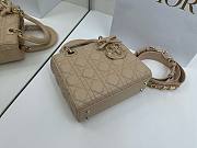 Dior Small Lady Bag with Strap beige 20x18x8cm - 5