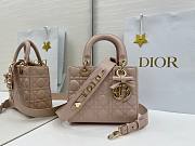 Dior Small Lady Bag with Strap pink 20x18x8cm - 1