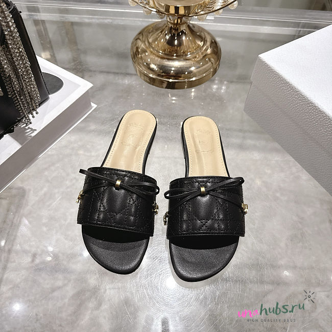 Dior Black Slides - 1