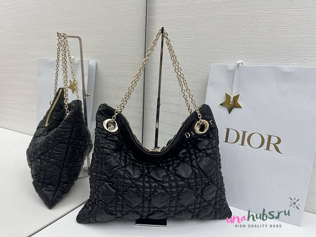 Dior Soft Shopping Shoulder Bag black cannage 38x28.5cm - 1