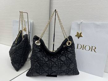 Dior Soft Shopping Shoulder Bag black cannage 38x28.5cm