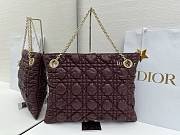Dior Soft Shopping Shoulder Bag burgundy cannage 38x28.5cm - 4