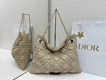 Dior Soft Shopping Shoulder Bag beige cannage 38x28.5cm