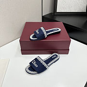 Dior Dentelle Slide Blue - 3