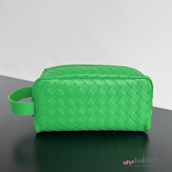 Bottega Veneta Green Woven Cosmetic Bag 26x13x10cm - 1