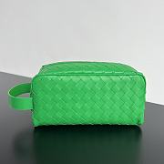 Bottega Veneta Green Woven Cosmetic Bag 26x13x10cm - 1