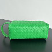 Bottega Veneta Green Woven Cosmetic Bag 26x13x10cm - 4