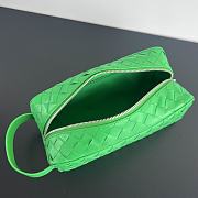 Bottega Veneta Green Woven Cosmetic Bag 26x13x10cm - 3
