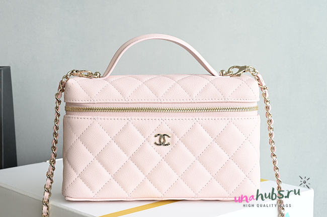 Chanel Vanity Case Handle Pink Caviar 19.5x17x5cm - 1