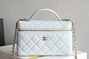 Chanel Vanity Case Handle light Blue Caviar 19.5x17x5cm - 1