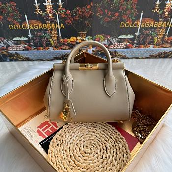 DG Mini Marlene Day bag in palmellato calfskin beige 19x13.5x7cm