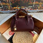 DG Mini Marlene Day bag in palmellato calfskin burgundy 19x13.5x7cm - 1