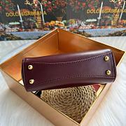 DG Mini Marlene Day bag in palmellato calfskin burgundy 19x13.5x7cm - 5